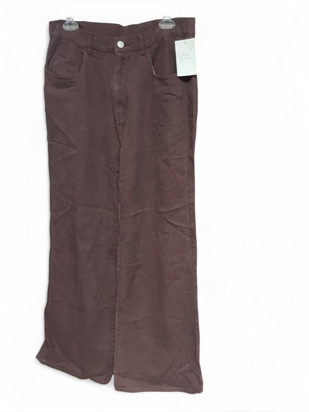 High-Rise Wide-Leg Flare Jeans in Chocolate Brown